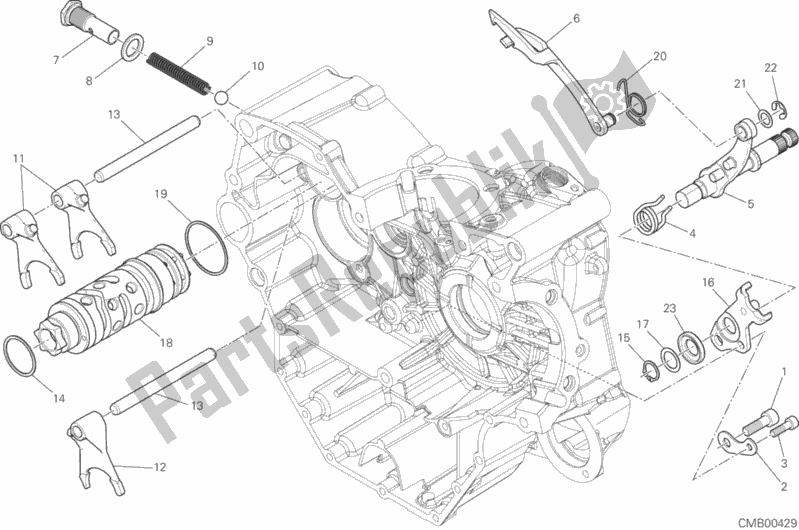 Toutes les pièces pour le Came De Changement De Vitesse - Fourche du Ducati Hypermotard 939 SP USA 2016